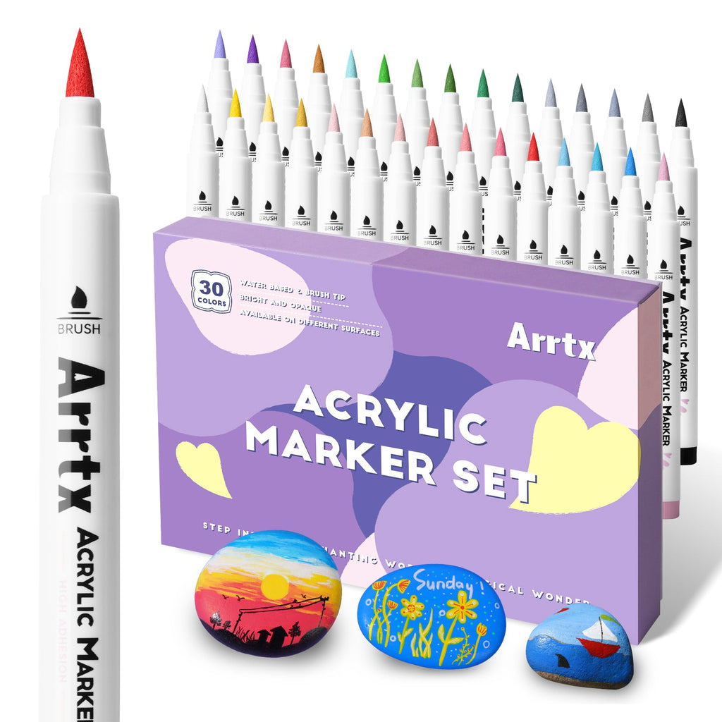 Arrtx 30A Colors Acrylic Brush Paint Pens