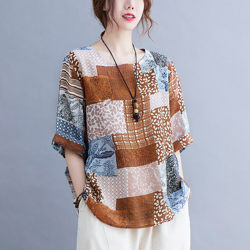 Plus Size Spring Cotton Linen Shirt