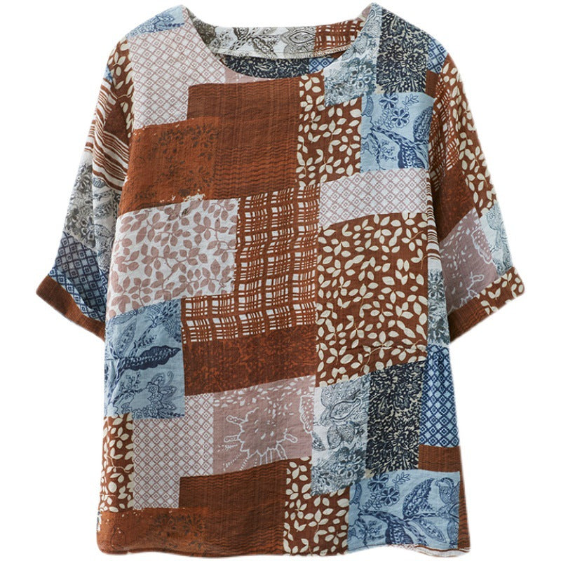 Plus Size Spring Cotton Linen Shirt