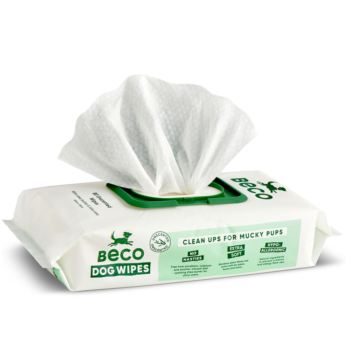 Beco Bamboo Dog Wipes, Unscented