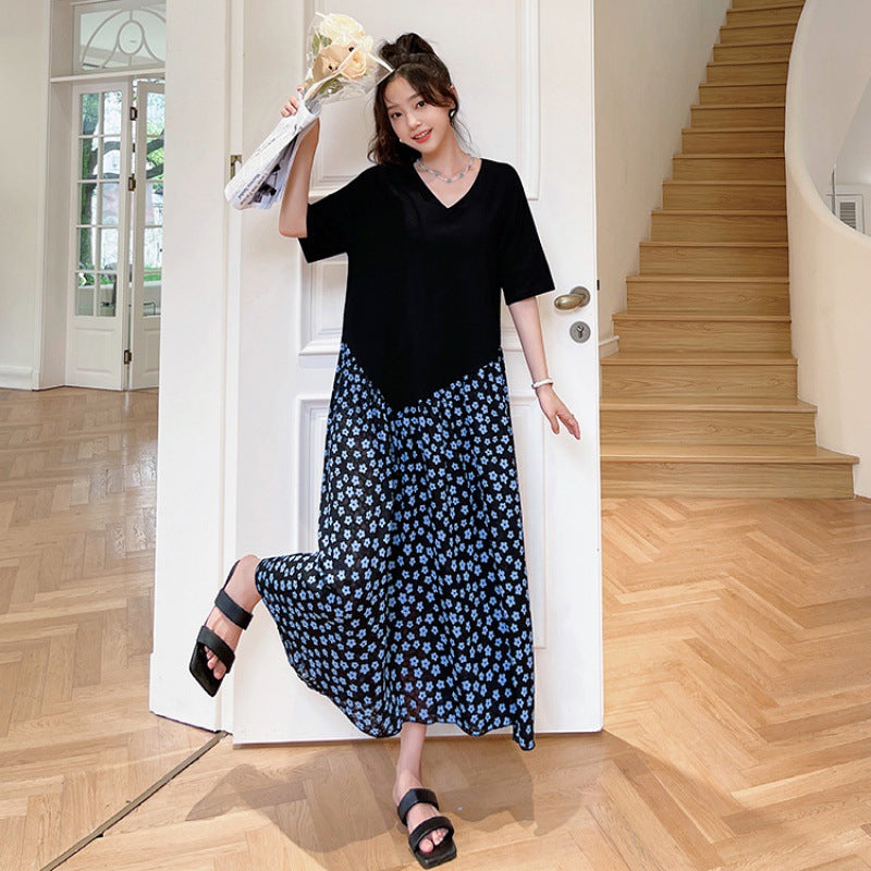 Plus Size V-neck Short-Sleeved Dress