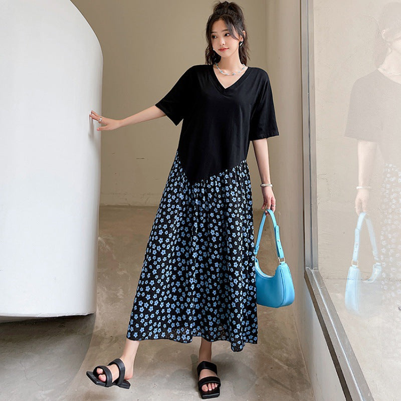Plus Size V-neck Short-Sleeved Dress