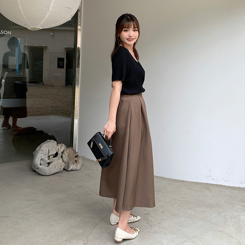 Plus Size Korean Pleat Midi Dress