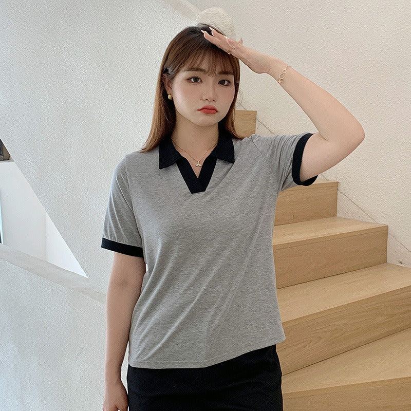 Plus Size Korean Grey T Shirt