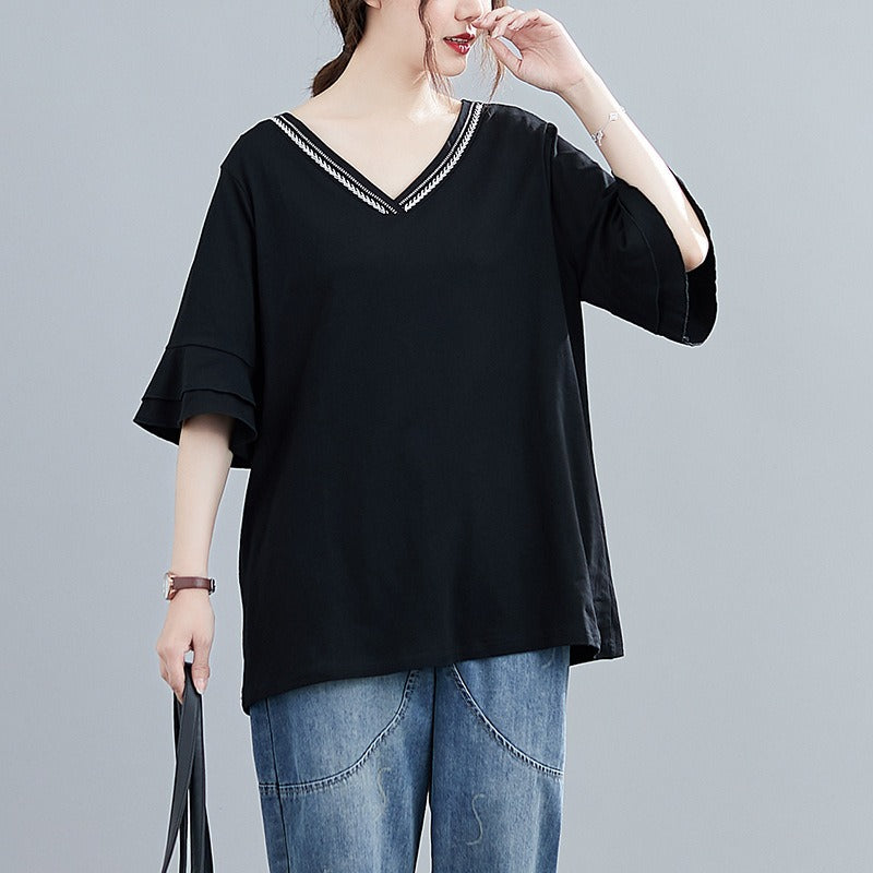 Plus Size Embroidery T Shirt (EXTRA BIG SIZE)