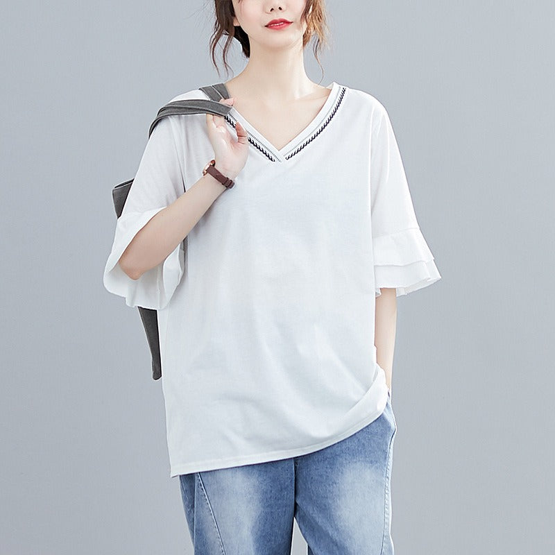 Plus Size Embroidery T Shirt (EXTRA BIG SIZE)