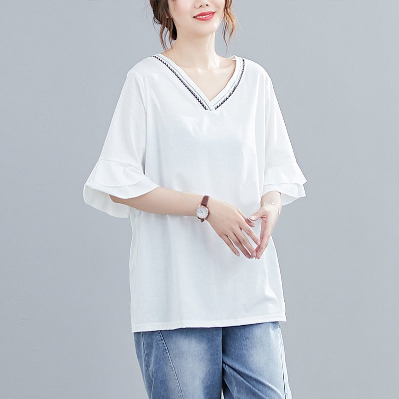 Plus Size Embroidery T Shirt (EXTRA BIG SIZE)