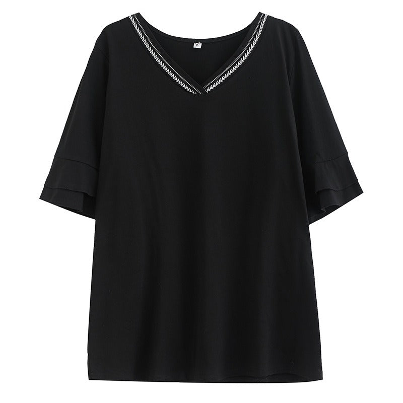 Plus Size Embroidery T Shirt (EXTRA BIG SIZE)
