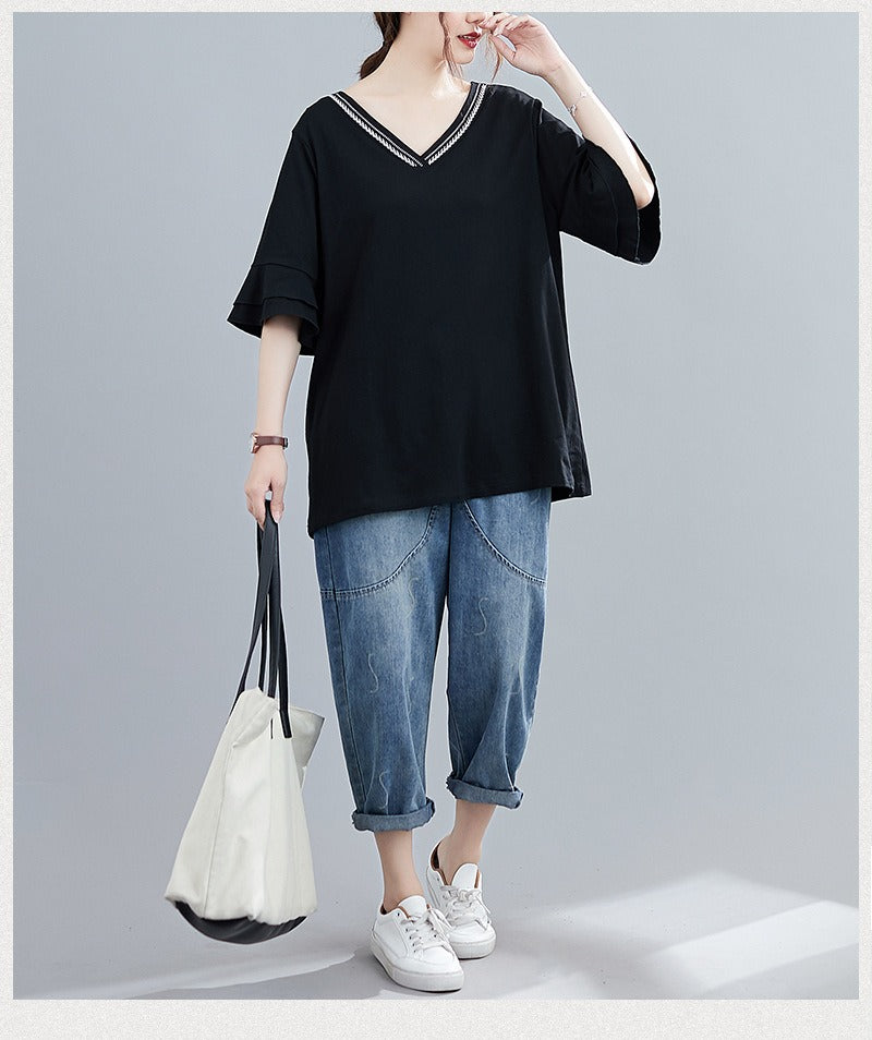 Plus Size Embroidery T Shirt (EXTRA BIG SIZE)