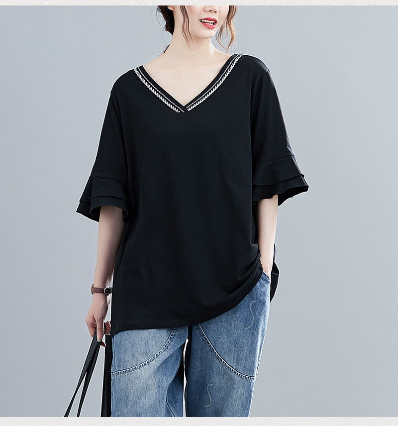 Plus Size Embroidery T Shirt (EXTRA BIG SIZE)
