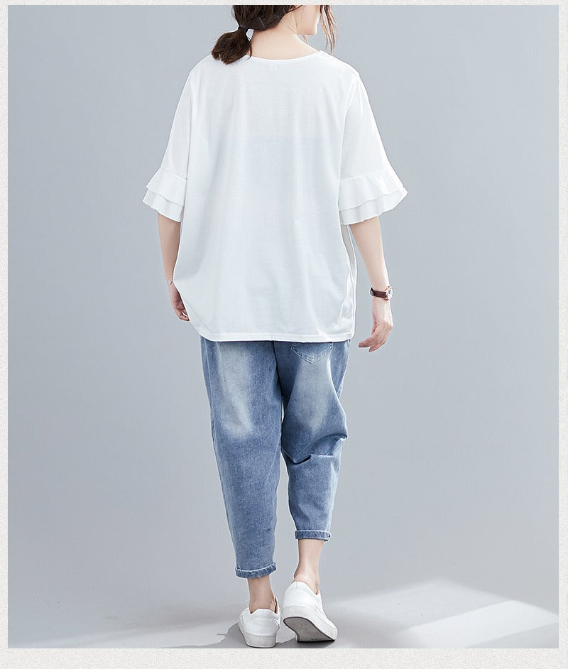Plus Size Embroidery T Shirt (EXTRA BIG SIZE)