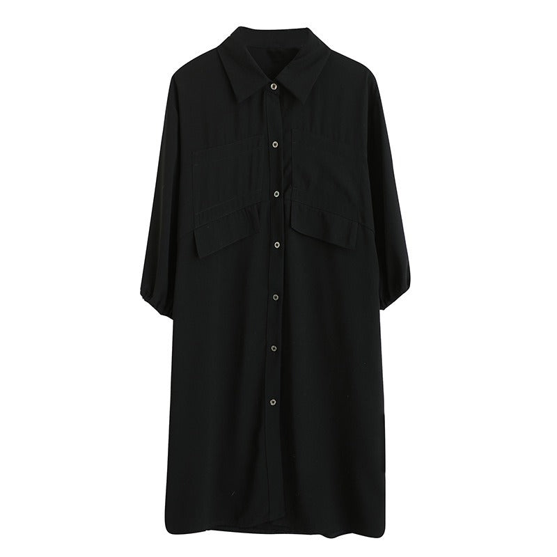 Plus Size Black Shirt Dress (EXTRA BIG SIZE)