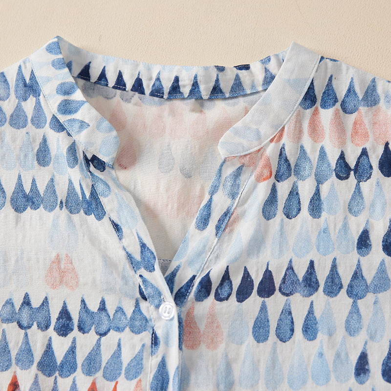 Plus Size Watercolor Print Shirt