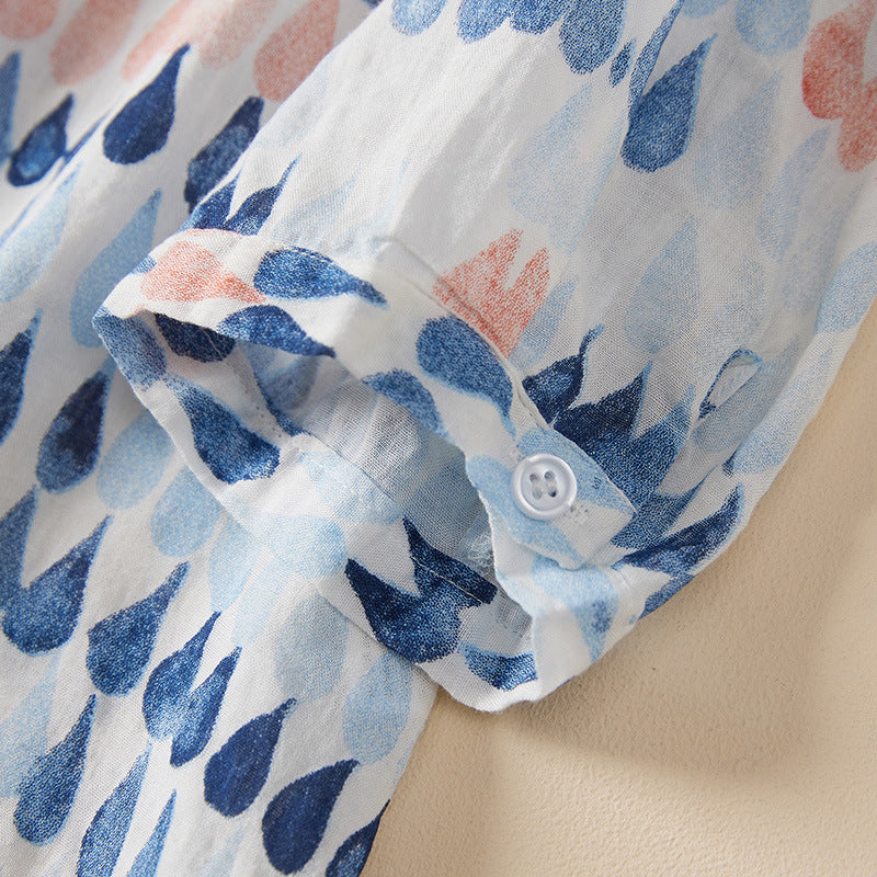 Plus Size Watercolor Print Shirt
