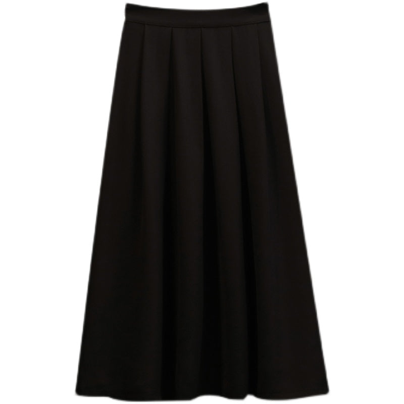 Plus Size Pleat A Line Midi Skirt