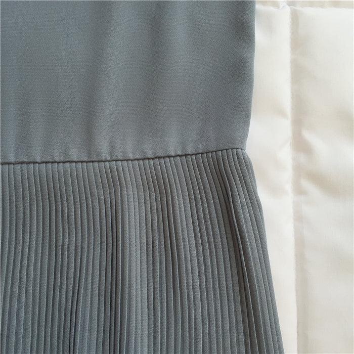 Plus Size Korean Pleat Hem Shift Dress