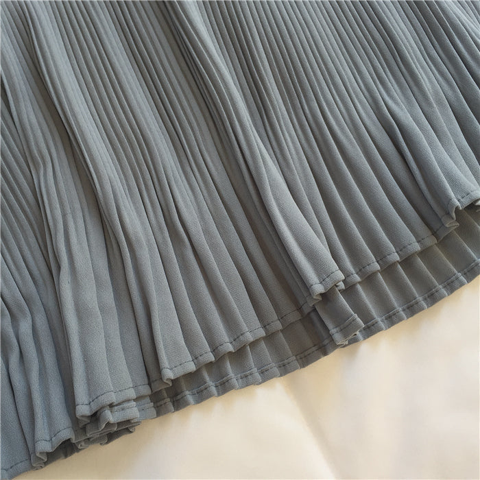 Plus Size Korean Pleat Hem Shift Dress