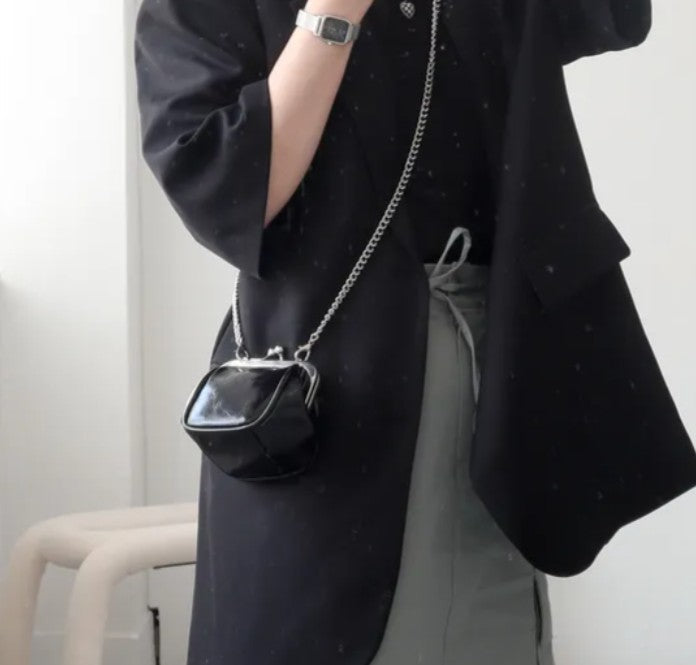 Mini Glossy Crossbody Chain Clutch Bag