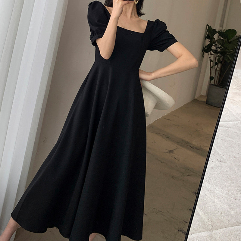 Plus Size Korean Square Neck Midi Dress