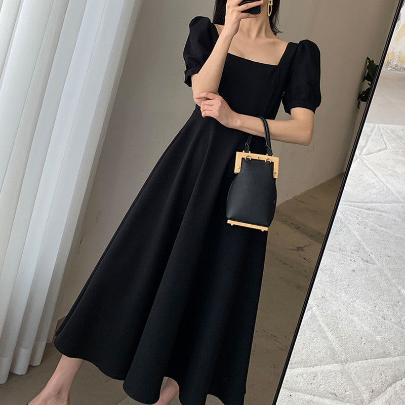 Plus Size Korean Square Neck Midi Dress