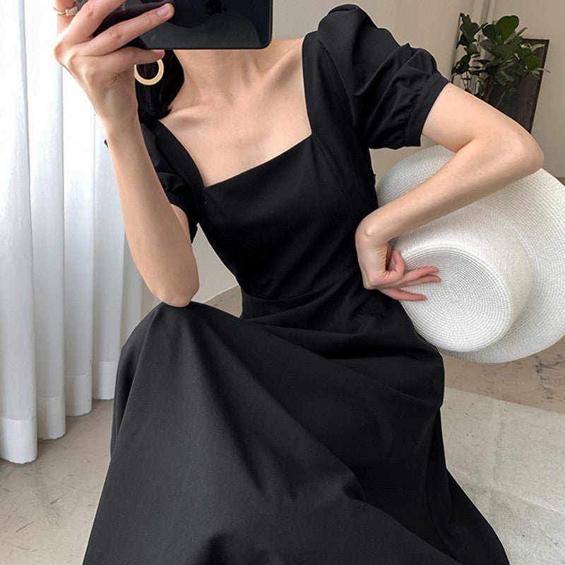 Plus Size Korean Square Neck Midi Dress
