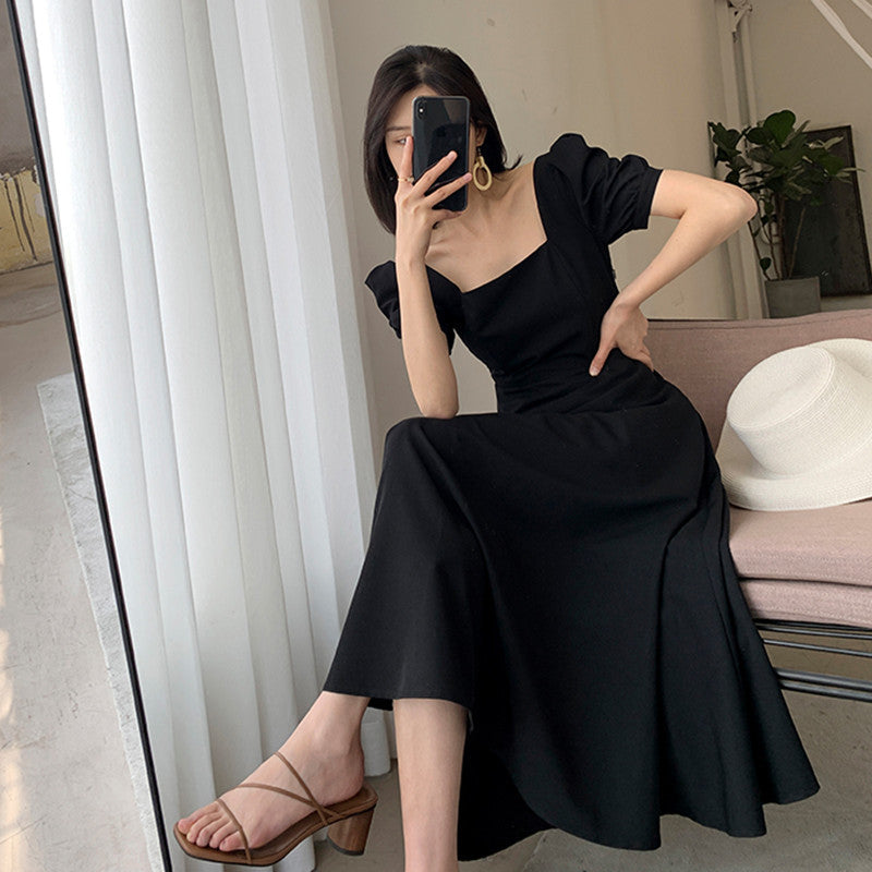 Plus Size Korean Square Neck Midi Dress