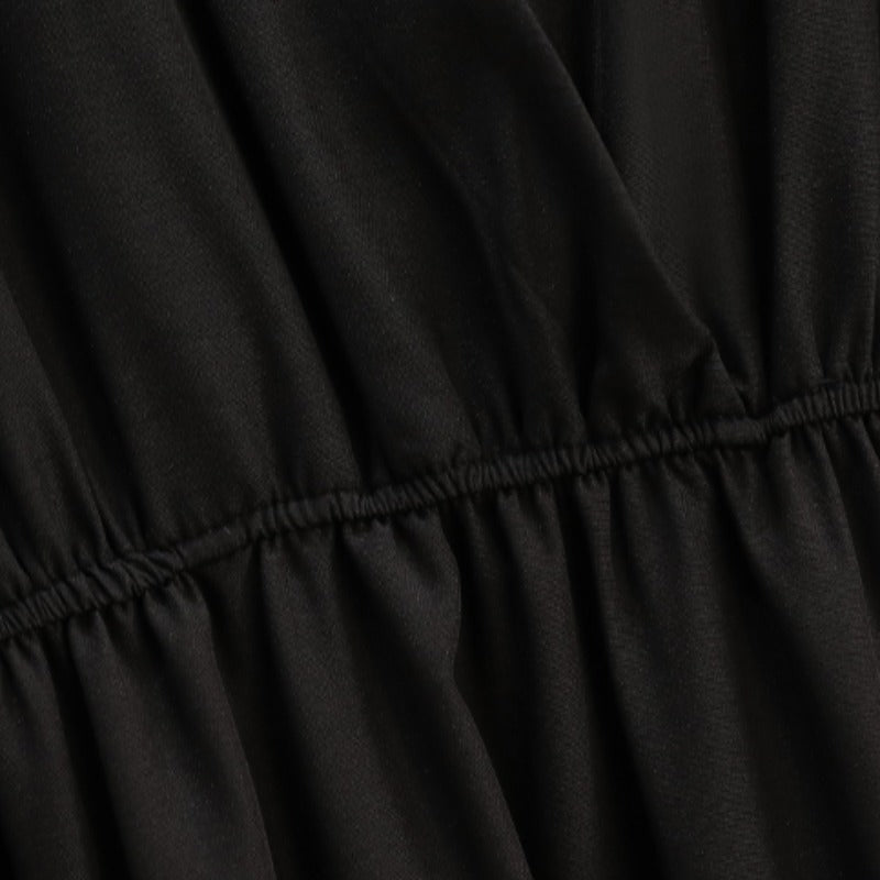 Plus Size Korean Black Tier Dress