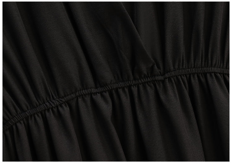 Plus Size Korean Black Tier Dress