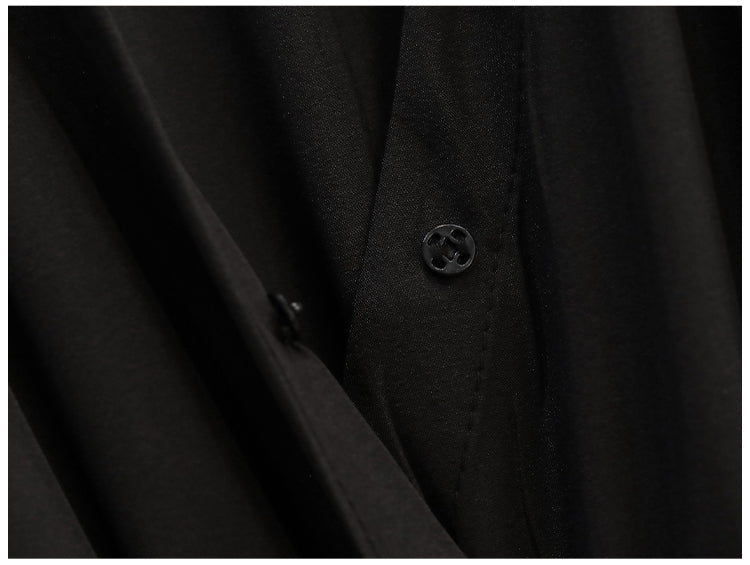 Plus Size Korean Black Tier Dress