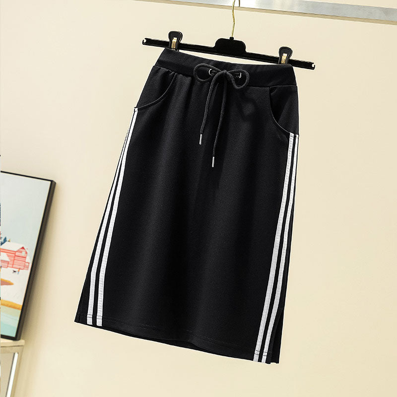 Plus Size Track Skirt
