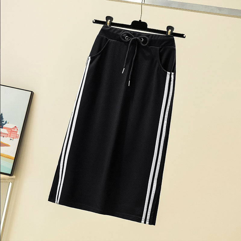 Plus Size Track Skirt