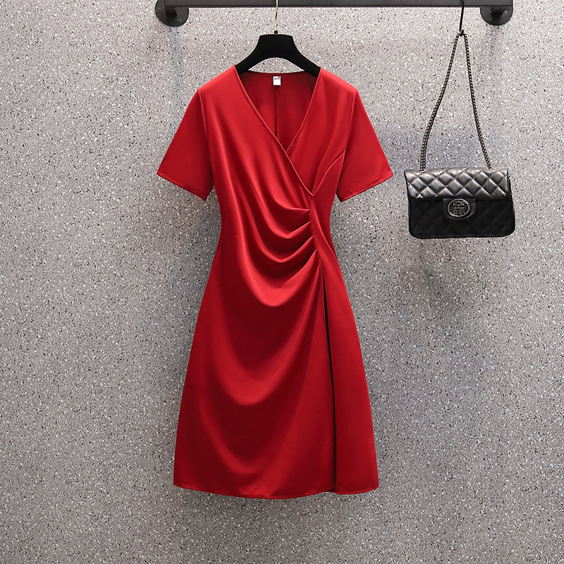 Plus Size Wrap Drape Dress