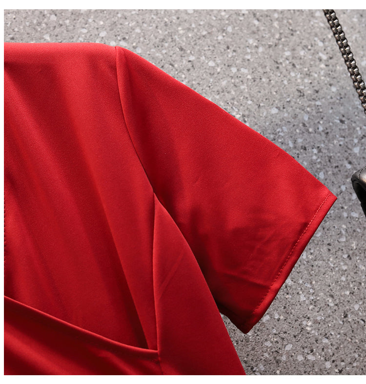 Plus Size Wrap Drape Dress