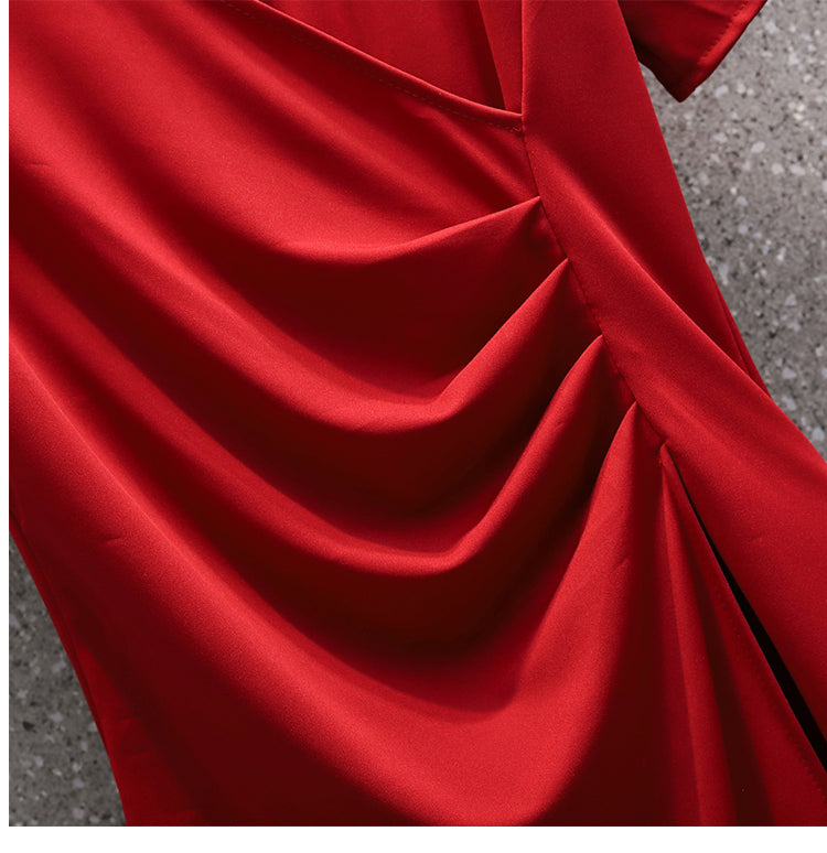 Plus Size Wrap Drape Dress