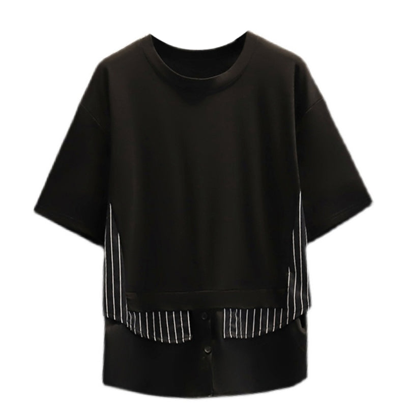 Plus Size Stripe Layer Top