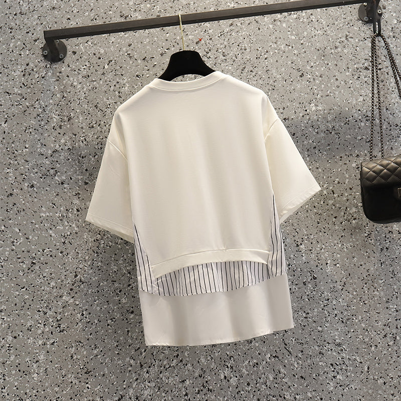 Plus Size Stripe Layer Top