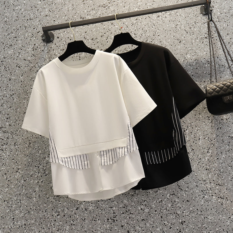 Plus Size Stripe Layer Top