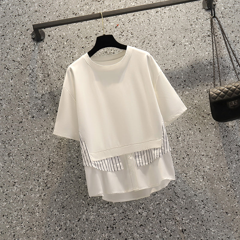 Plus Size Stripe Layer Top