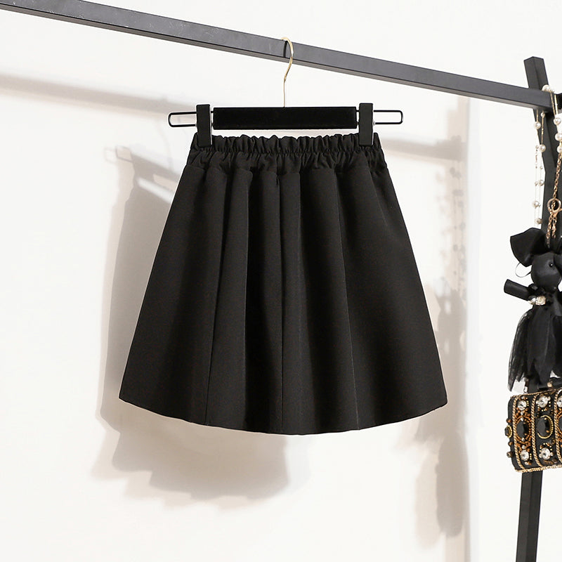 Plus Size Double Button A Line Mini Skirt