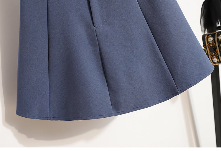 Plus Size Double Button A Line Mini Skirt