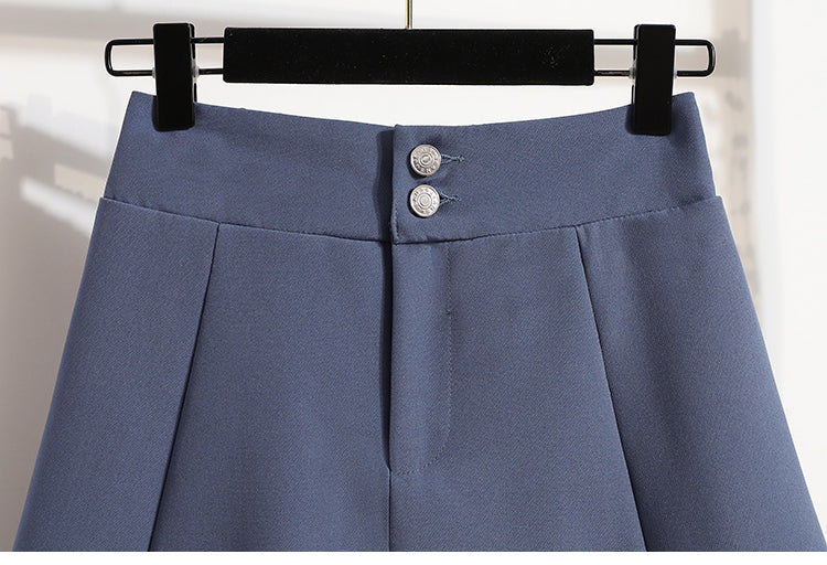 Plus Size Double Button A Line Mini Skirt
