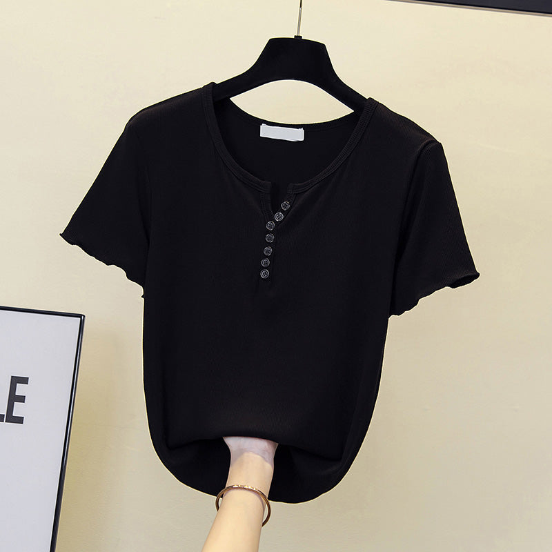 Plus Size Notch Neck Tee