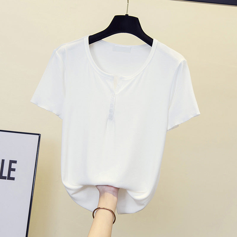 Plus Size Notch Neck Tee