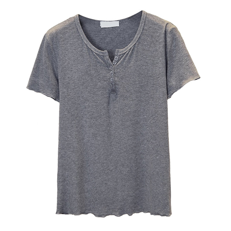 Plus Size Notch Neck Tee
