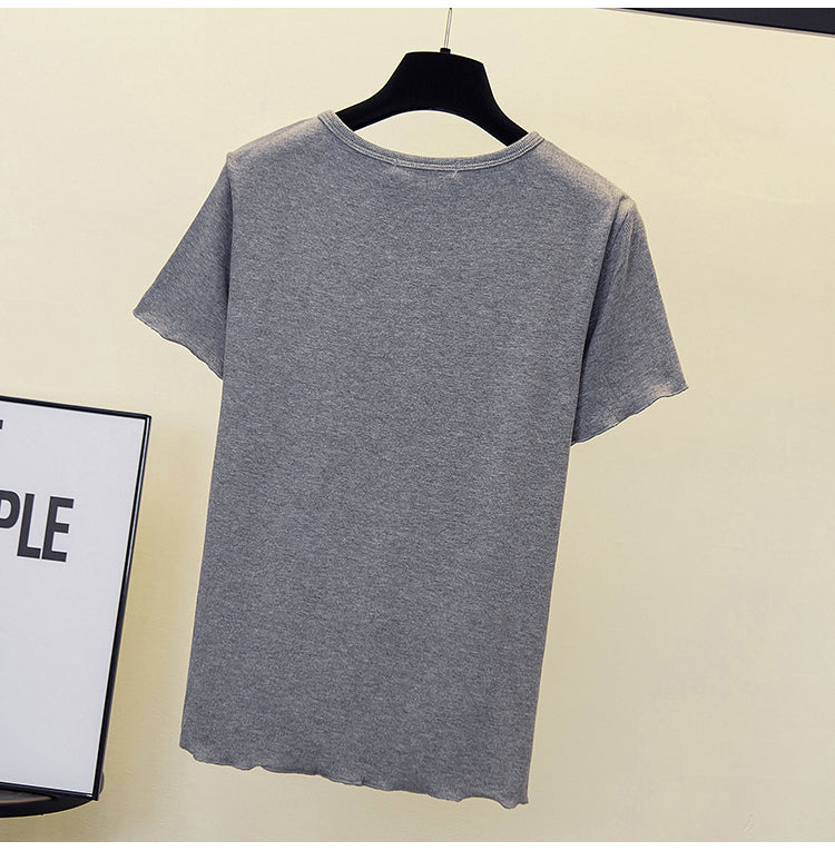 Plus Size Notch Neck Tee