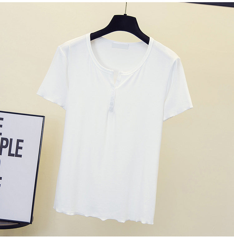 Plus Size Notch Neck Tee