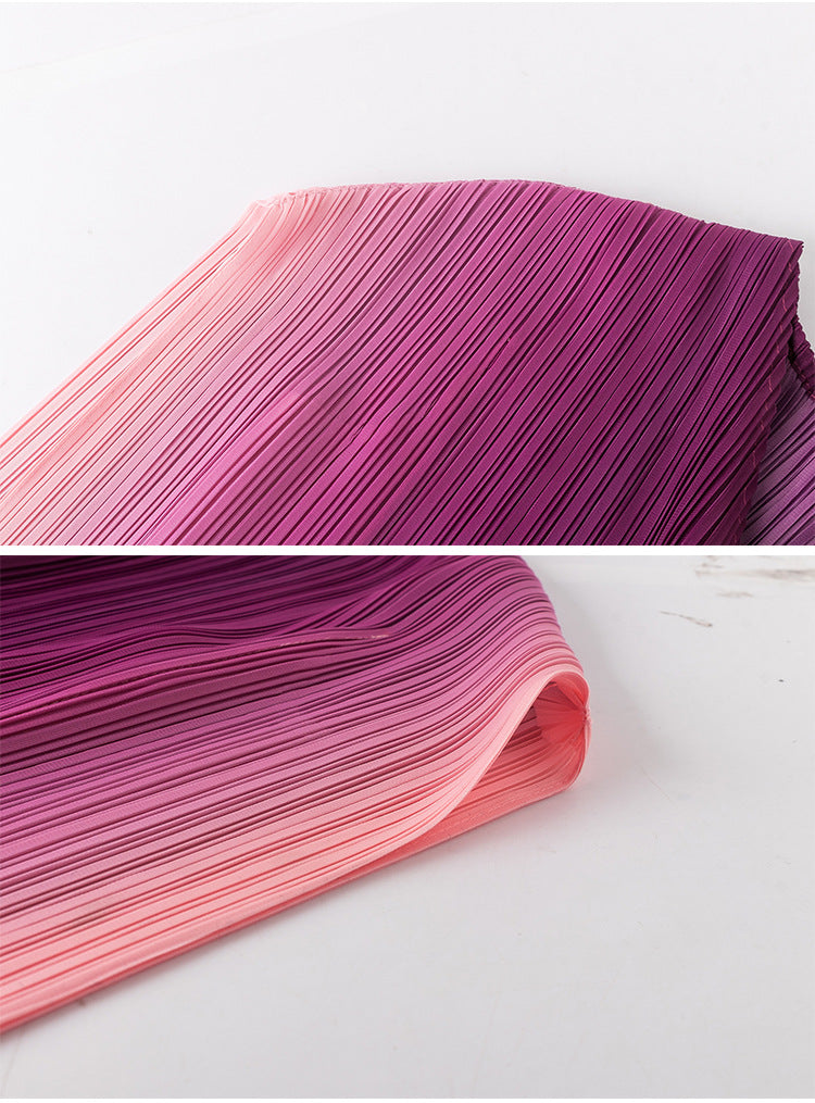 Plus Size Pleats Ombre Dress