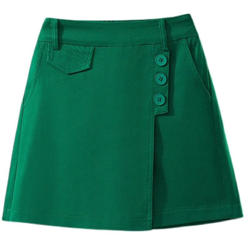 Plus Size Button A Line Skorts