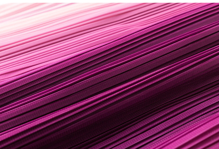 Plus Size Pleats Ombre Dress