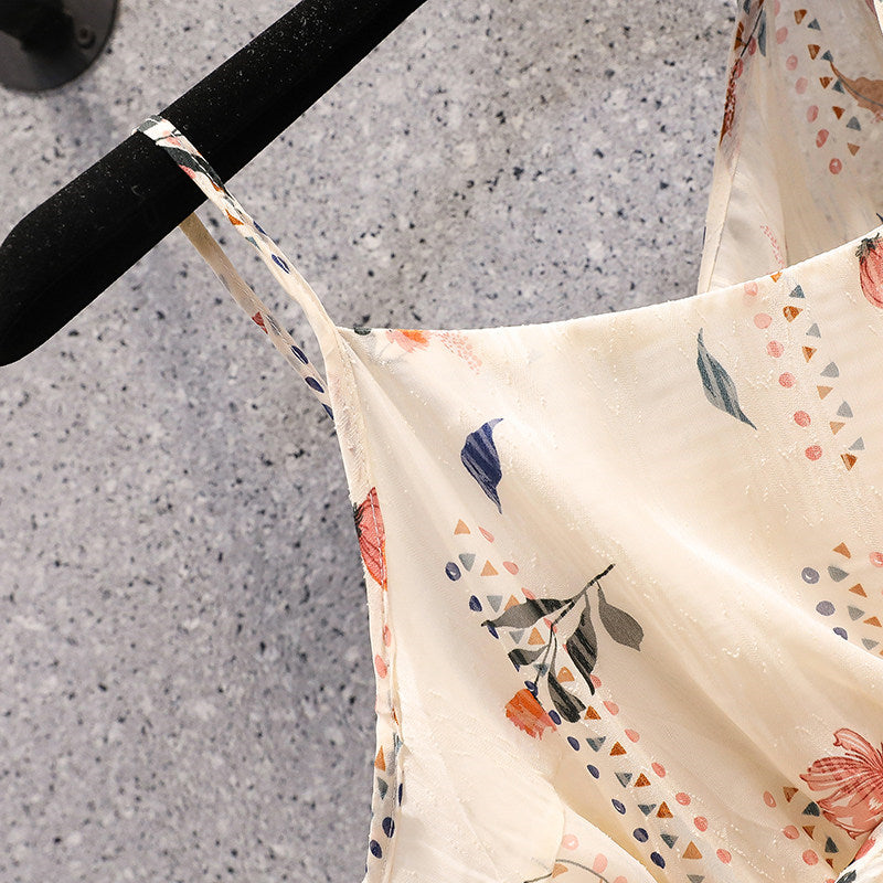 Plus Size Floral Chiffon Flutter Sleeve Dress